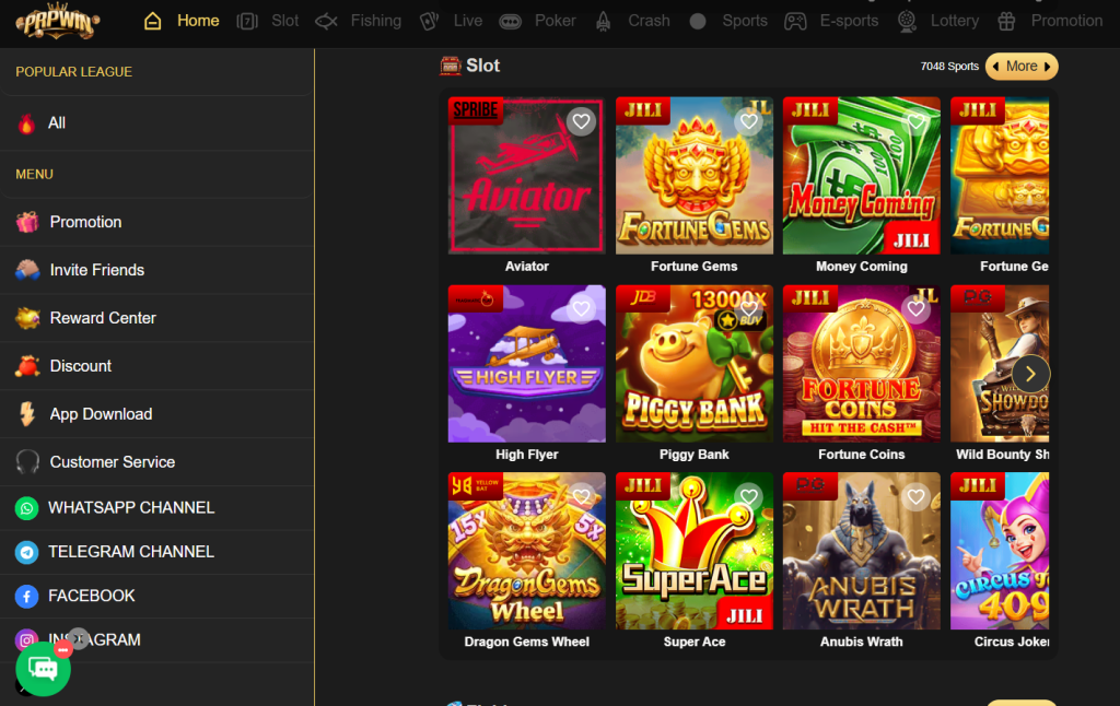 prpwin game interface