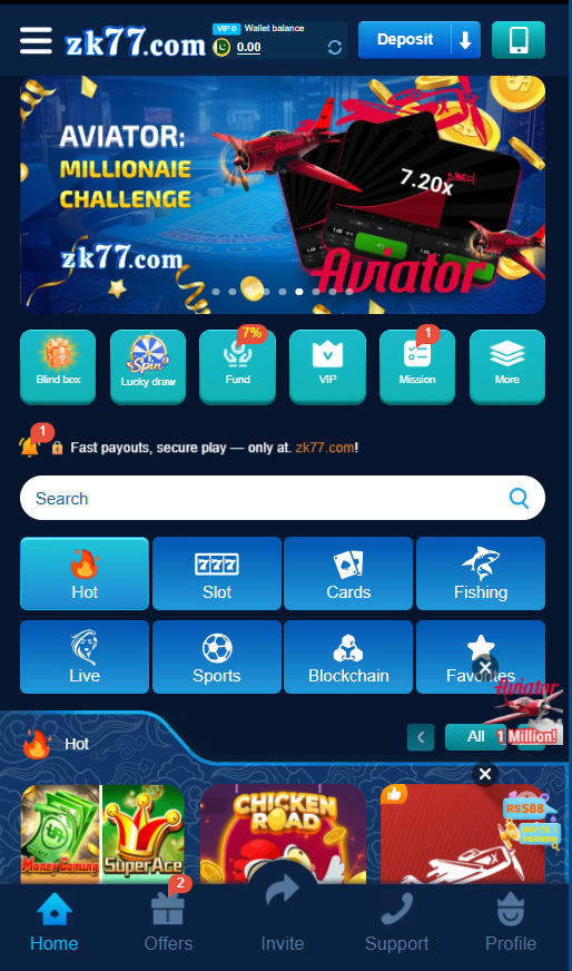 Zk77 game homepage