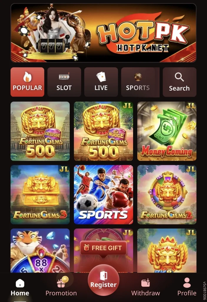hotpk game interface